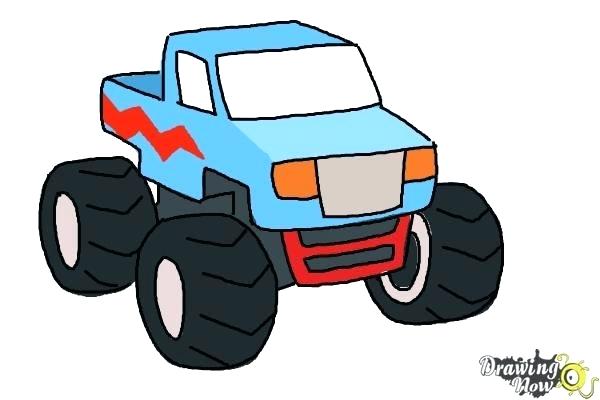 600x400 Easy To Draw Monster Truck How To Draw A Monster Truck Step