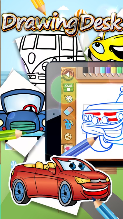 422x750 Drawing Desk Cartoon Cars Games To Coloring Book