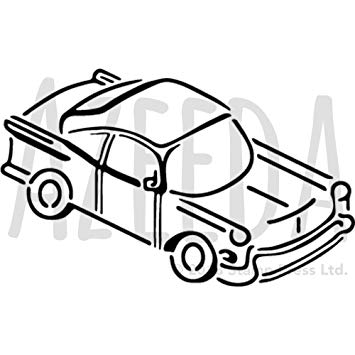 355x355 'car Front' Wall Stencil Template