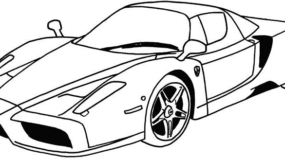 585x327 Cool And Opulent Pictures To Colour In Of Cars Car Drawing Top