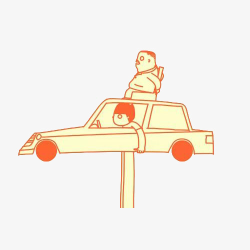 500x500 Creative Car Top Design, Car Clipart, Originality, Cartoon Style