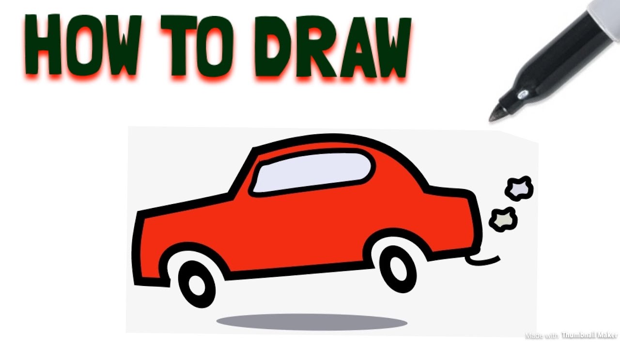 1280x720 How To Draw A Cartoon Car Drawing Tutorial