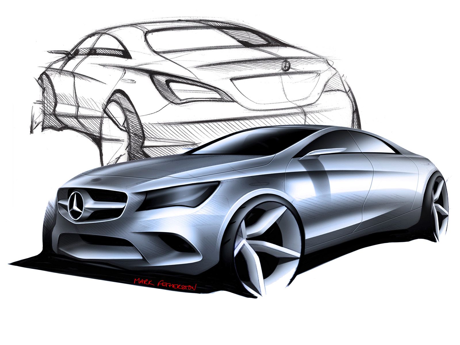 1600x1200 Mercedes Benz Cla Class Design Sketches Sketches Car Design