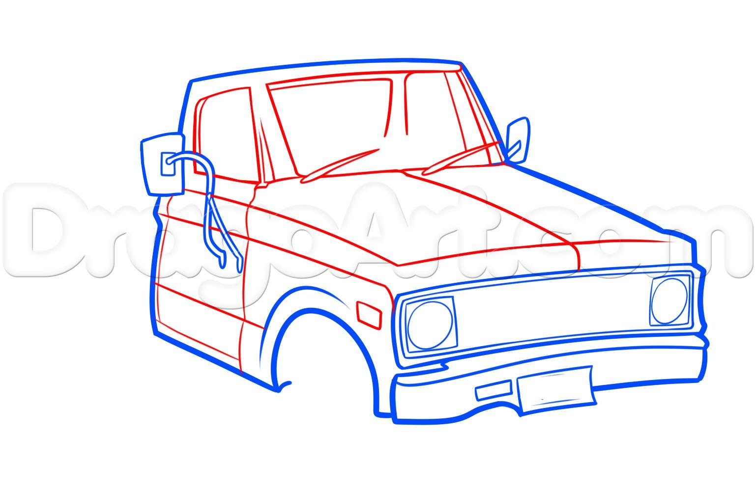 1538x1000 Old Chevy Pickup Drawing Tutorial, Step