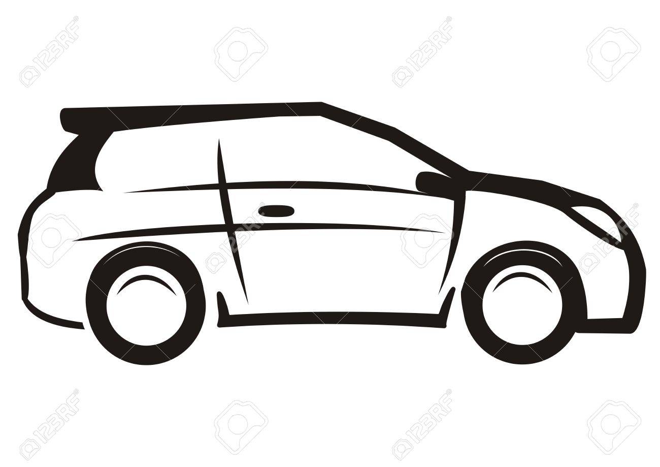 1300x919 Car Black And White Sketch Vector Icon Auto Clipart