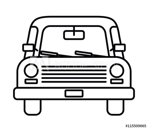 500x437 Car Drawing Front Isolated Icon Design