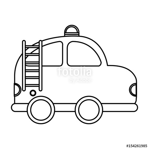 500x500 Firefighter Car Drawing Icon Vector Illustration Design Stock