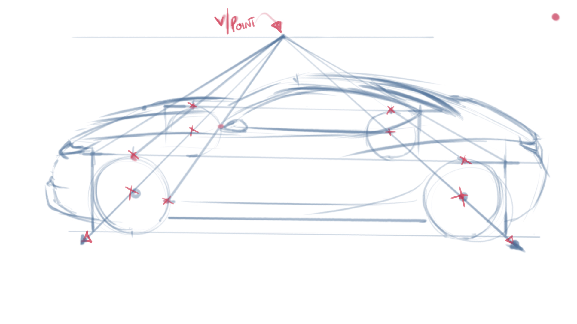 1920x1080 Car Sketch Perspective One Point Fundamentals