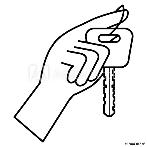 500x500 Hand With Car Key Isolated Icon