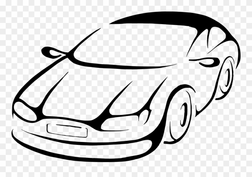 880x617 Car Line Art Clipart