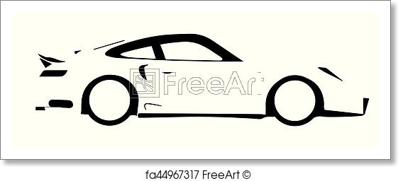 561x256 Free Art Print Of Fast Car Outline A Fast Car In Silhouette Over