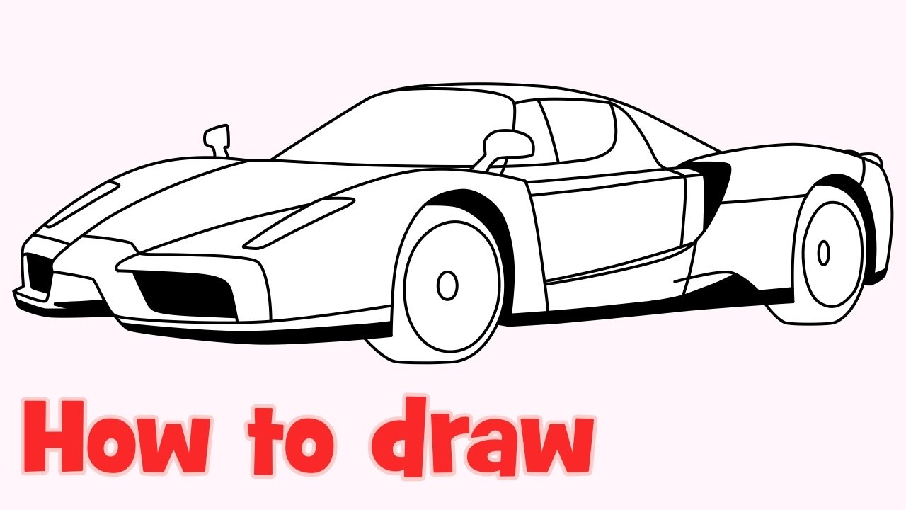 1280x720 How To Draw A Sports Car Drawn Race Car Step