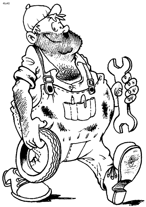600x851 Car Repair Mechanic Colouring Pages