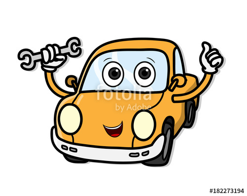 500x398 Car Repair Service Mascot Cartoon, A Hand Drawn Vector Cartoon