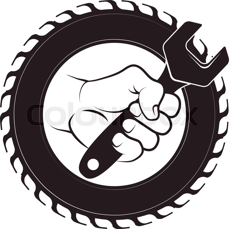 800x795 Repair Of Car Tire Symbol For Garage Stock Vector Colourbox