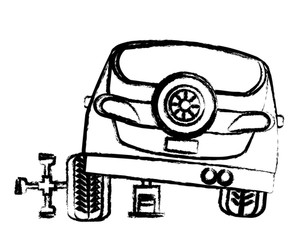 300x251 Car With Repair Tools Over White Background, Vector Illustration