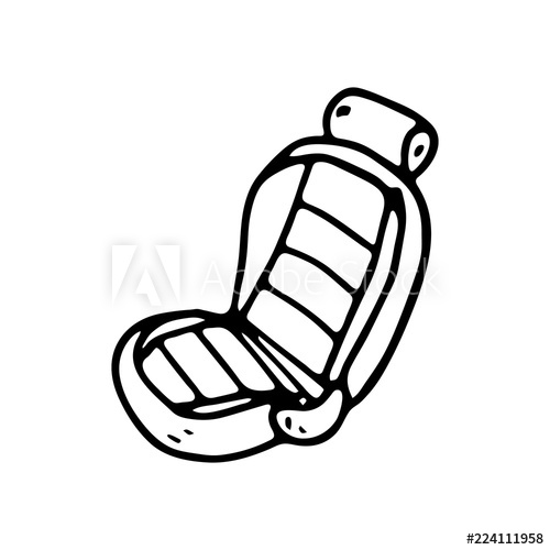500x500 hand drawn car seat doodle icon hand drawn black sketch sign