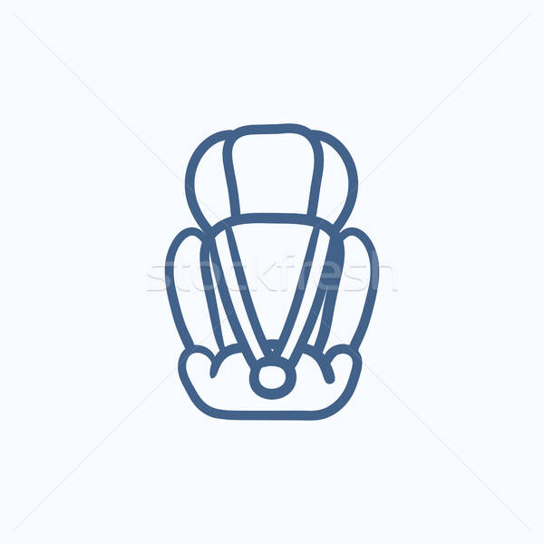 600x600 baby car seat sketch icon vector illustration andrei krauchuk