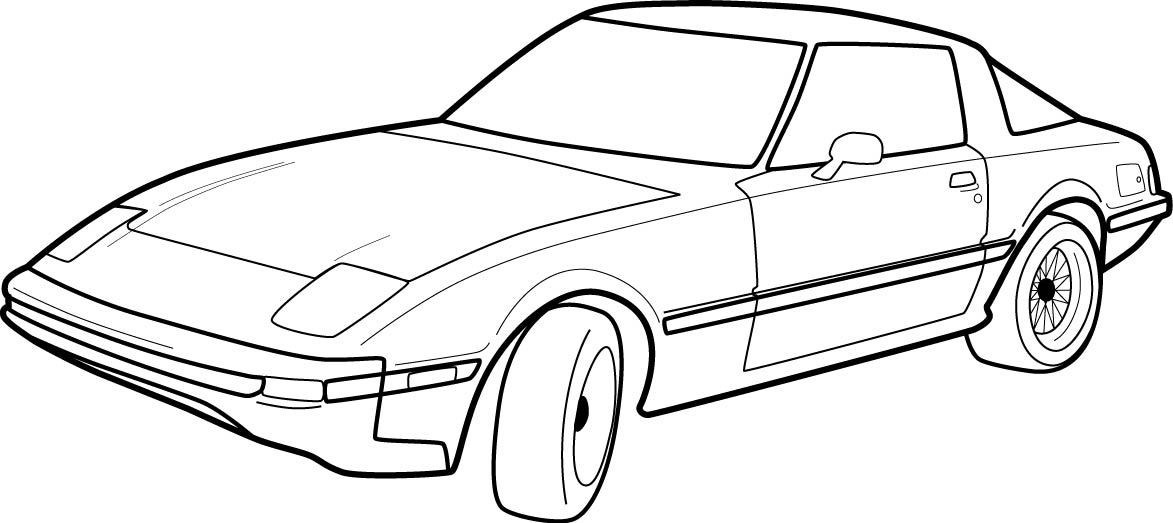 1173x523 Cool Car Drawings Side View