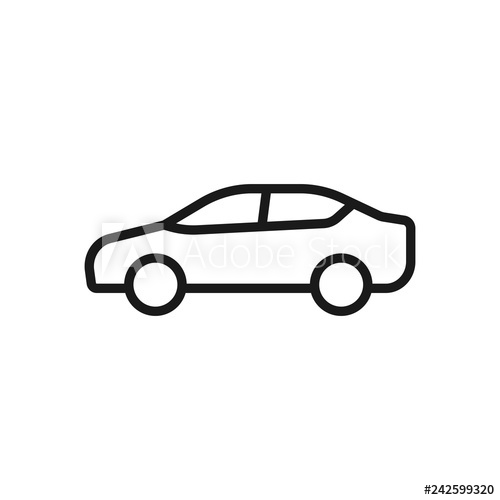 500x500 Car Icon Side View Vector Isolated Flat Illustration