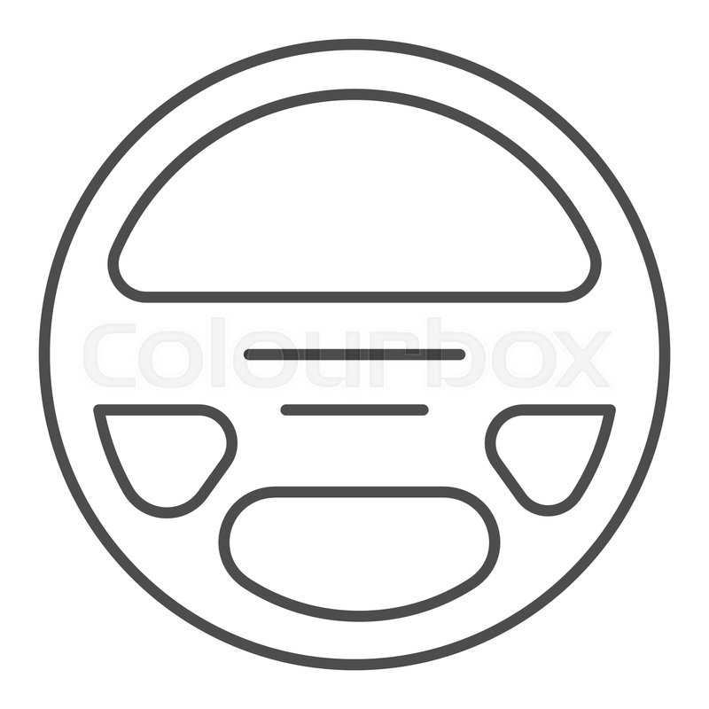 800x800 Steering Wheel Thin Line Icon Car Stock Vector Colourbox