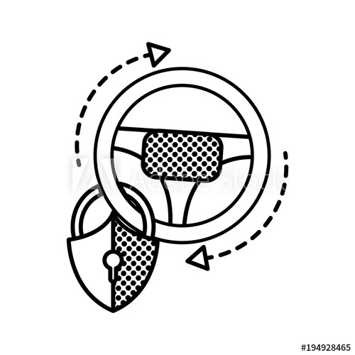 500x500 filling texture car steering wheel and padlock security