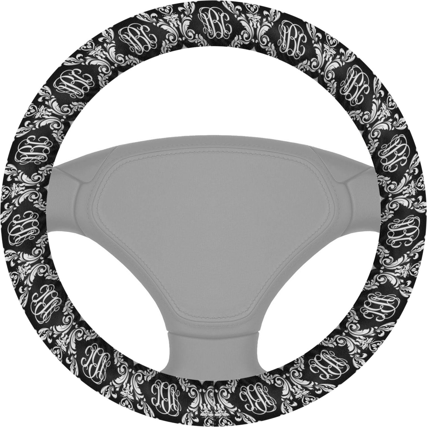 1500x1500 Rnk Shops Monogrammed Damask Steering Wheel Cover