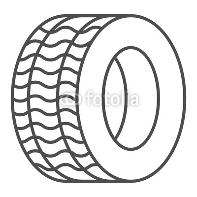 400x400 Tire Thin Line Icon Automobile Wheel Vector Illustration Isolated