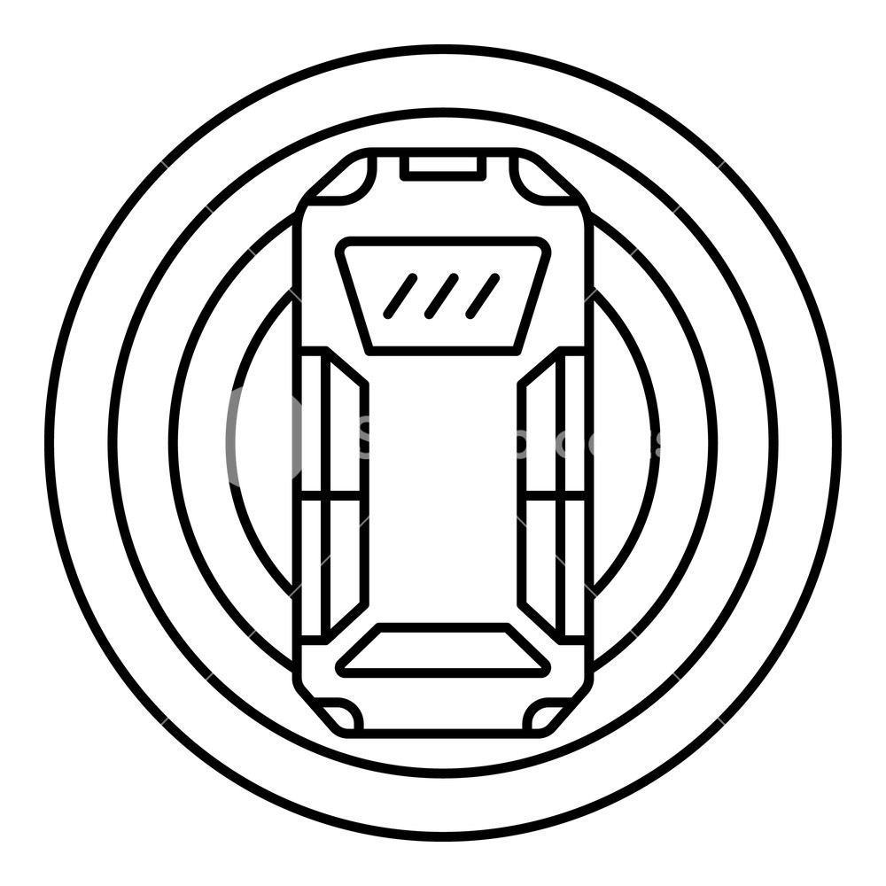 1000x1000 Top View Smart Car Icon Outline Top View Smart Car Vector Icon