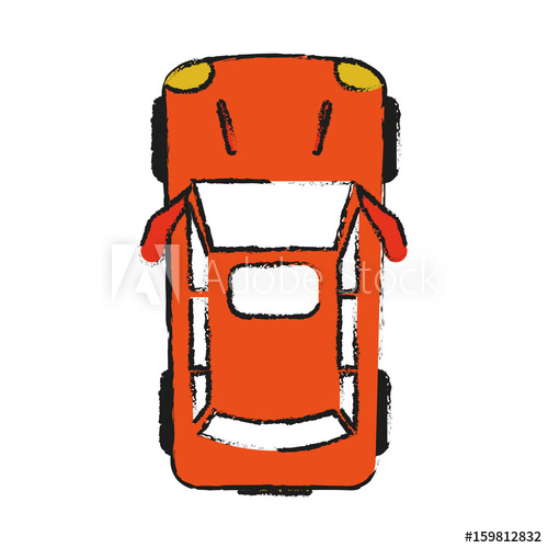 500x500 Car Topview Icon Image Vector Illustration Design Sketch Style