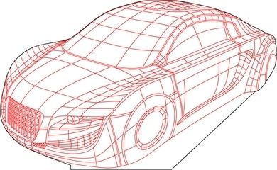 390x240 Car Illusion Vector Drawing Acrylic Laser Engraving