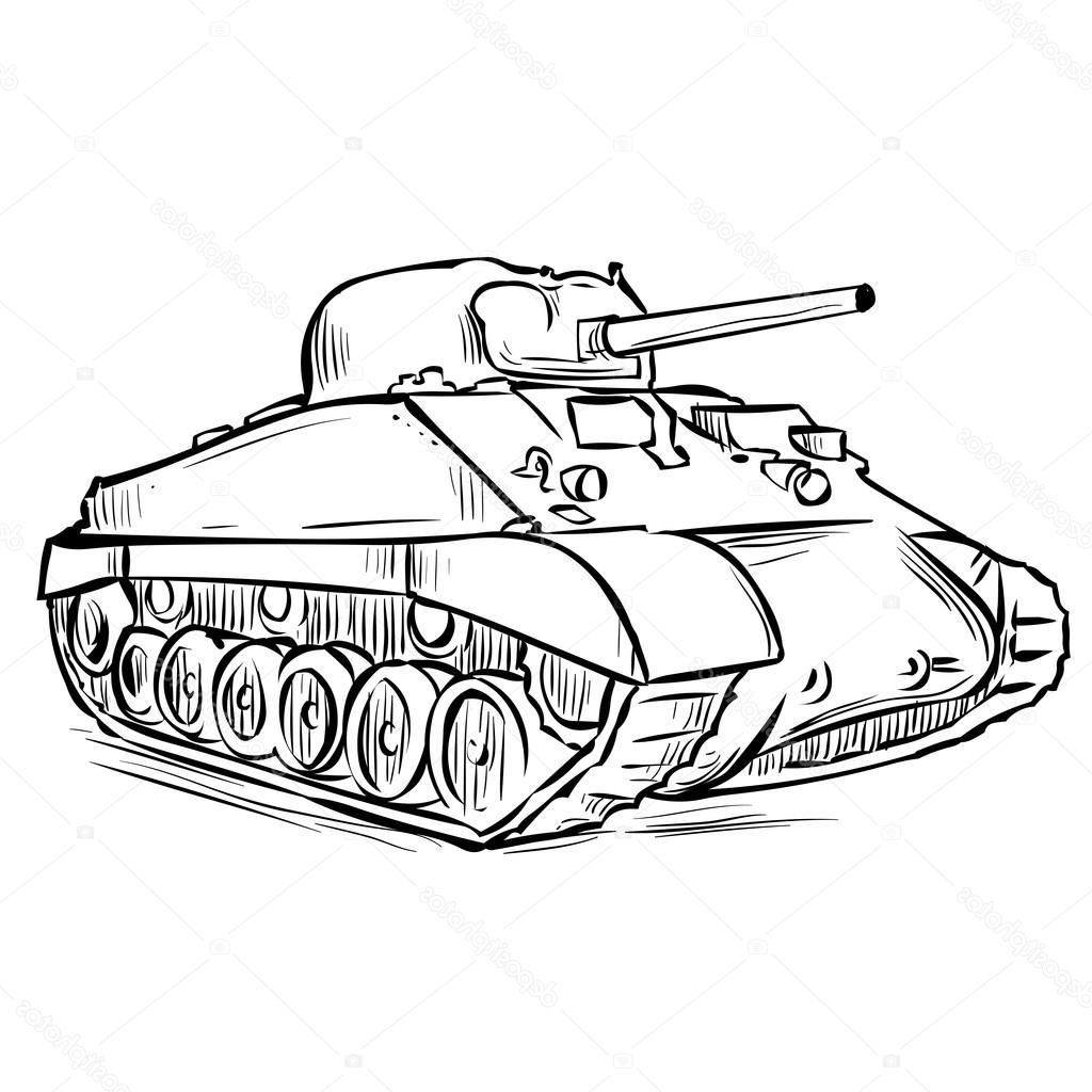 1024x1024 best sherman tank vector drawing free vector art, images