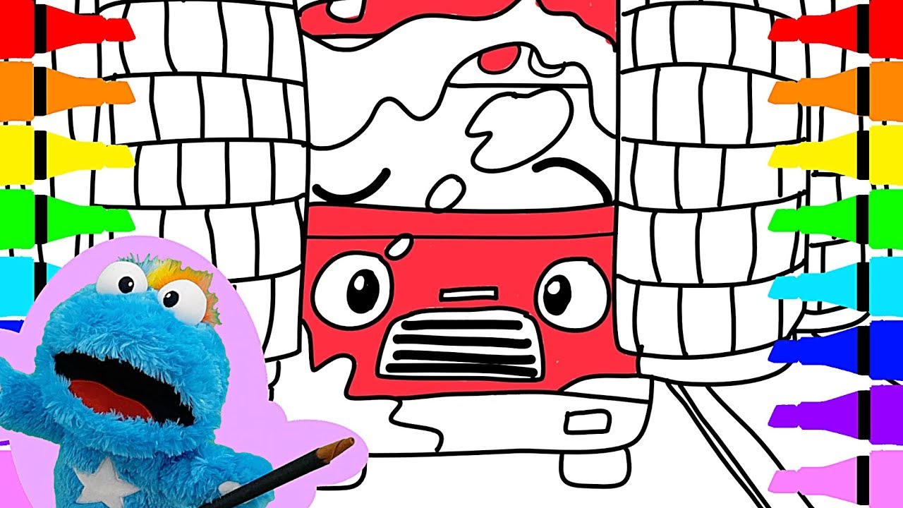 1280x720 How To Draw Tayo The Little Bus Gani Car Wash, Coloring For Kids