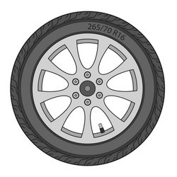 250x250 Car Wheel, Vector Illustration Stock Vector