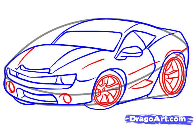 662x429 How To Draw A Car, Step