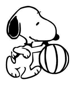 266x300 Snoopy Basketball Vinyl Graphic Decal Car Window Bumper Sticker
