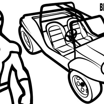 336x336 Color Pages Cartoon Characters Car Crash Batman Book Barbie Race