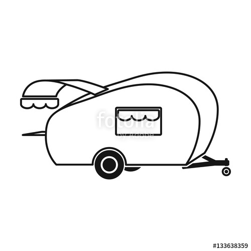 500x500 Caravan Icon In Black Style Isolated On White Background Picnic