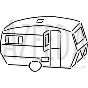 300x300 'static Caravan' Wall Stencil Template