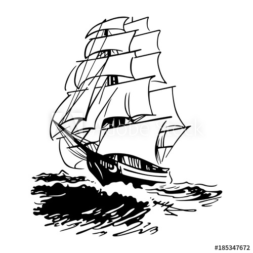 500x500 Sailing Ship On The Open Sea