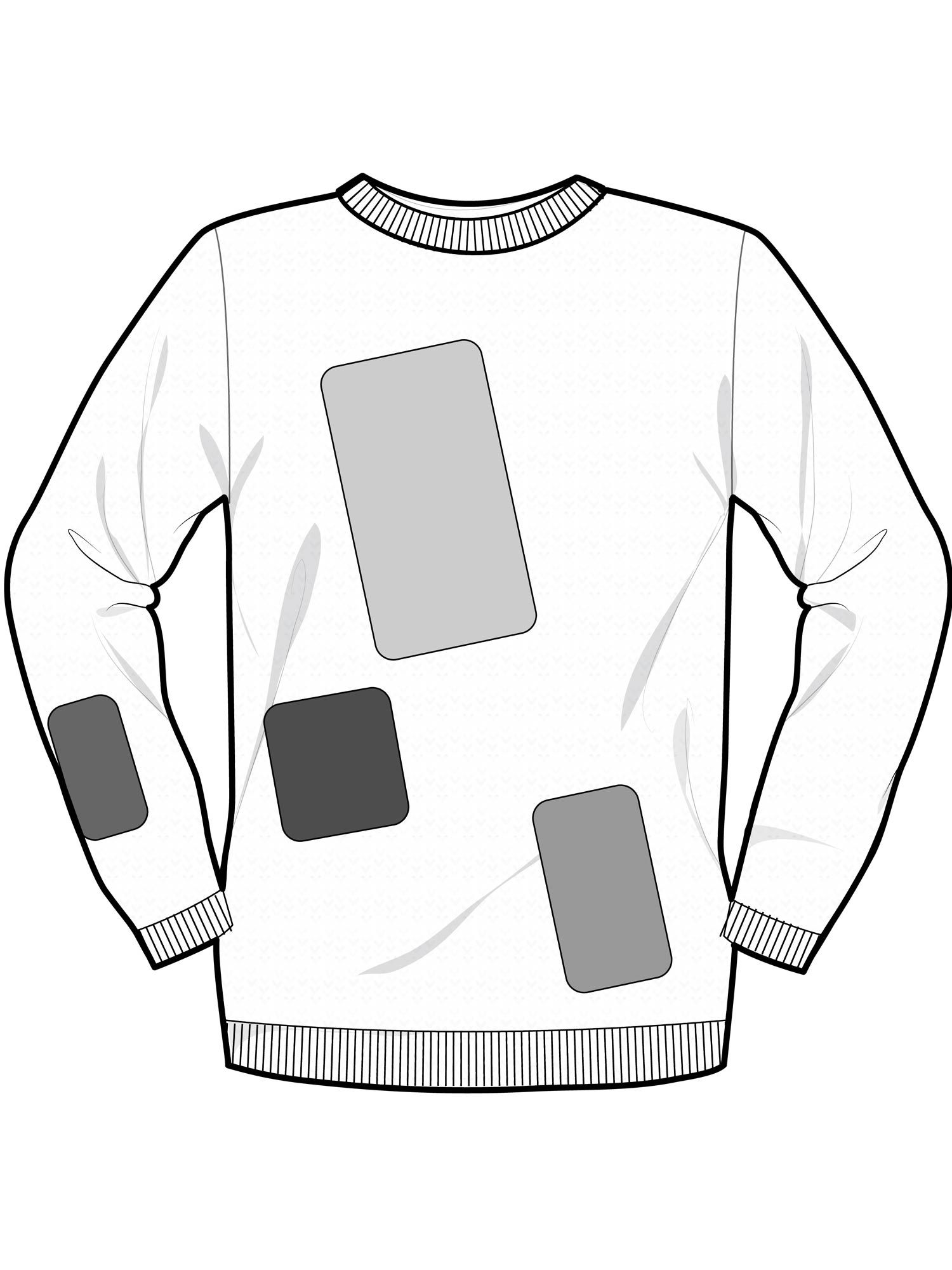 1500x2000 cardigan decorated with square patches technical fashion