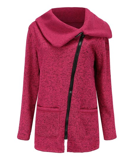 452x543 et rit rosered asymmetrical zip cardigan