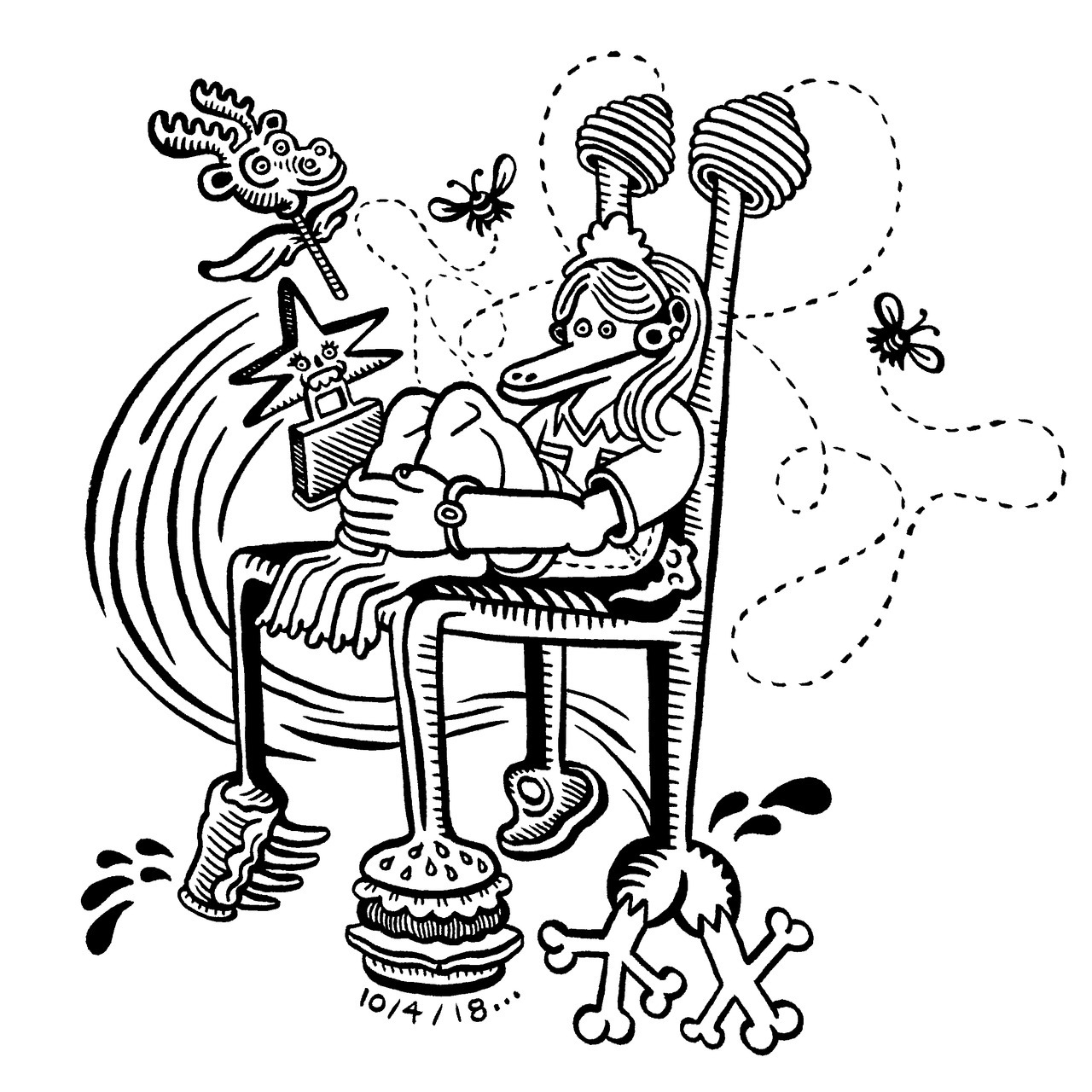 1280x1280 Art Of Natasha Sharpe Inktober A Duck Princess Ponders Future