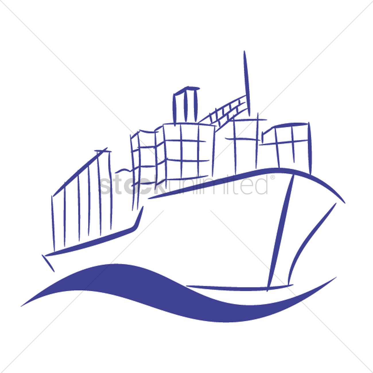 1300x1300 Container Ship Vector Image