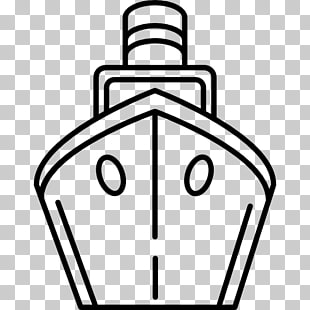 310x310 Cargo Ship Boat Drawing, Front Black Ship Illustration Png