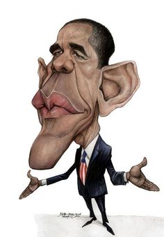 Caricature Drawing Of Barack Obama