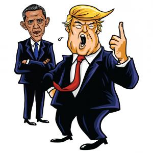 300x300 donald trump and barack obama cartoon caricature vector soidergi