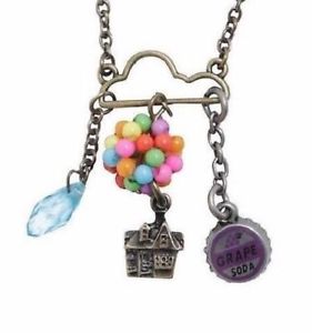 281x300 Disney Pixar Up Necklace Carl Ellie House Balloon Grape Soda Cap