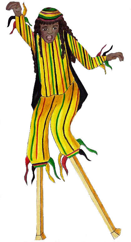 419x777 Carnival Moko Jumbie Drawing