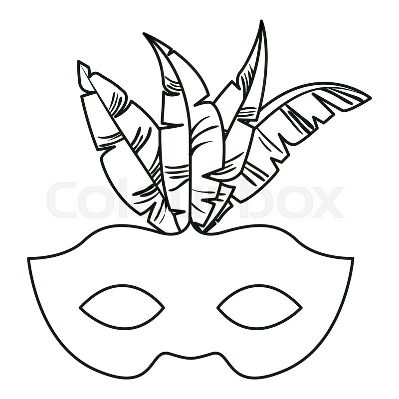 800x800 Carnival Mask With Feathers Vector Stock Vector Colourbox